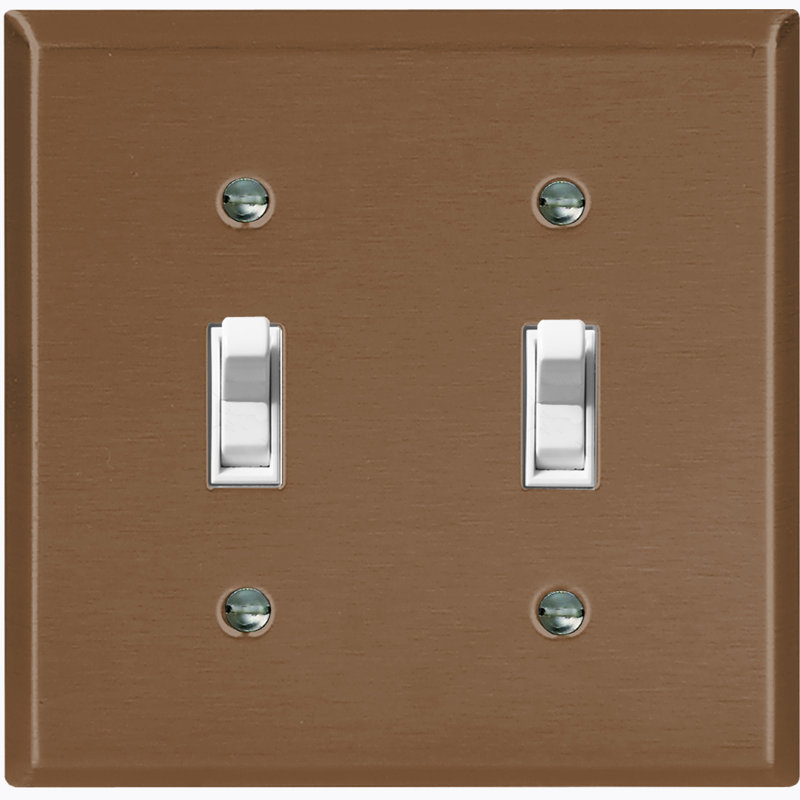 Couvercle de prise de plaque d'interrupteur en métal (brun simple - bascule simple), Brun