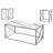 Family Room Table - 3Pcs, Coffee & 2 End Tables, White Marble-Like, Grey Metal Position