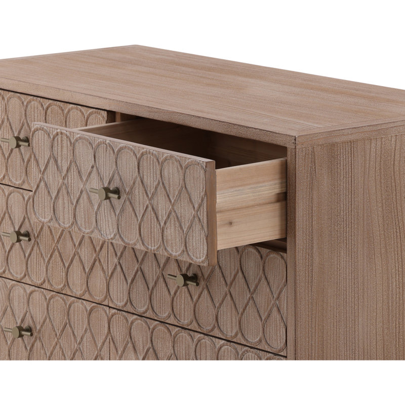 6 - Drawer Solid Wood Dresser, Brown