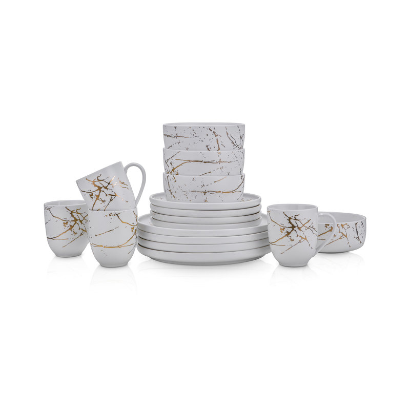 Service de table 32 pièces Stone Lain Zora, Blanc