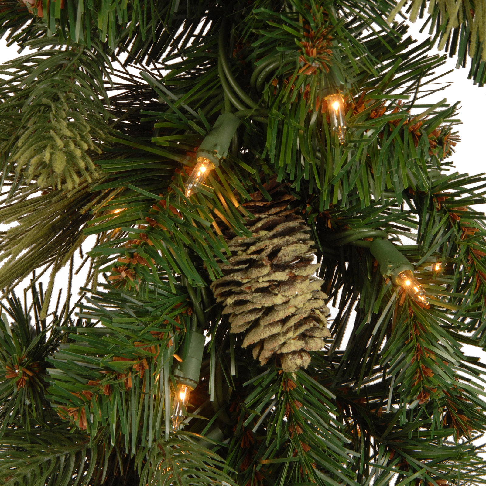 The Holiday Aisle® Carolina Pine Wreath with LED Lights, 30"