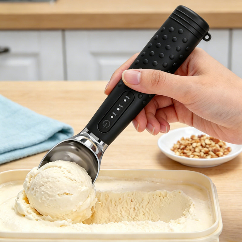 Pelle à crème glacée électrique, pelle à glace chauffée, pelle à crème glacée, Black