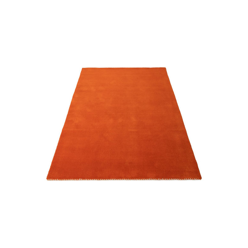 Solid Colour Wool Hand Woven Area Rug, Rectangular 40 x 60 cm, Multi-coloured