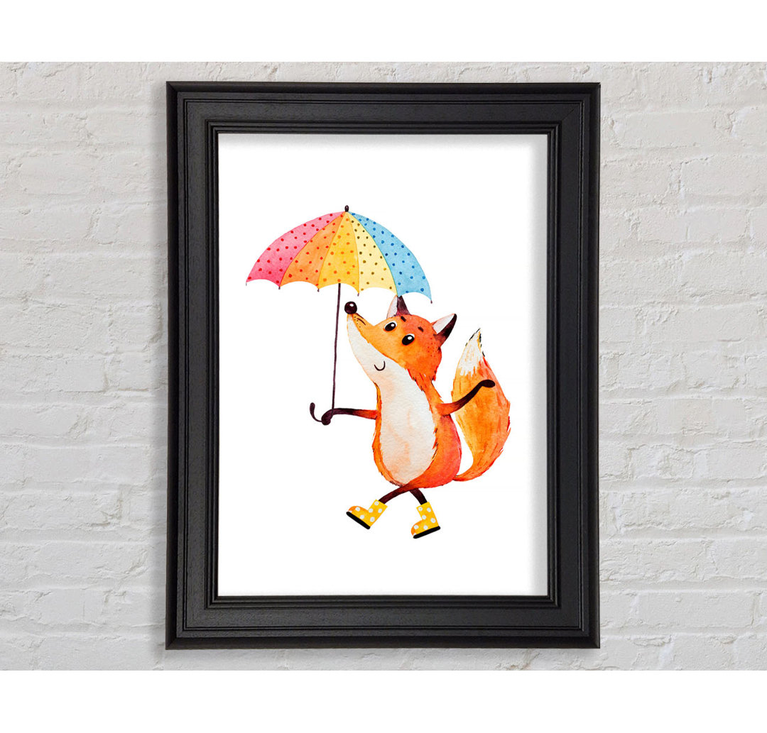 Gerahmtes Leinwandbild Foxy In The Rain