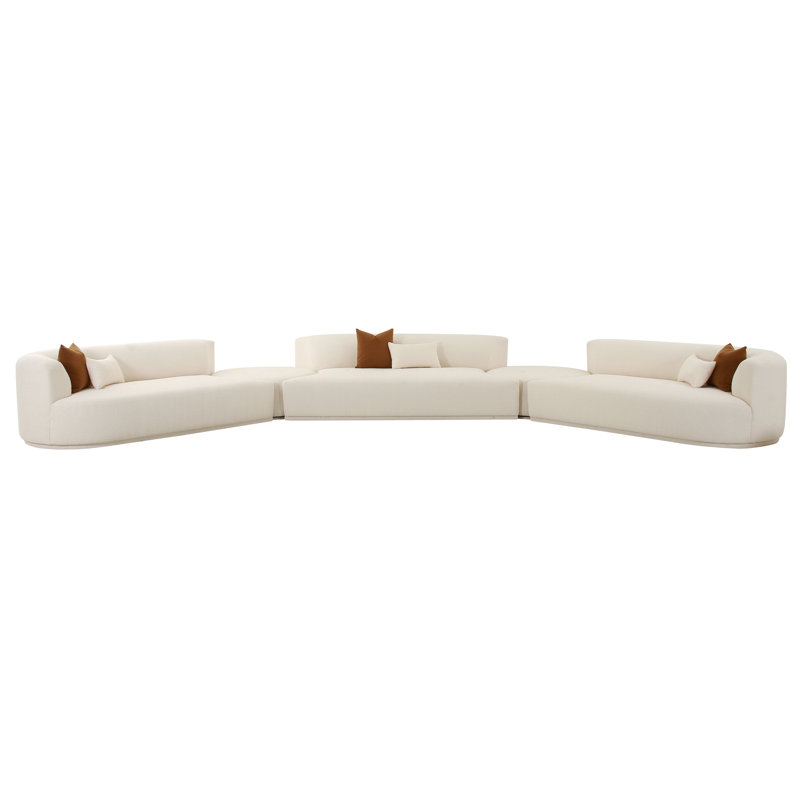 Canapé modulaire 5 pièces Tov Furniture Fickle, Crème Boucle