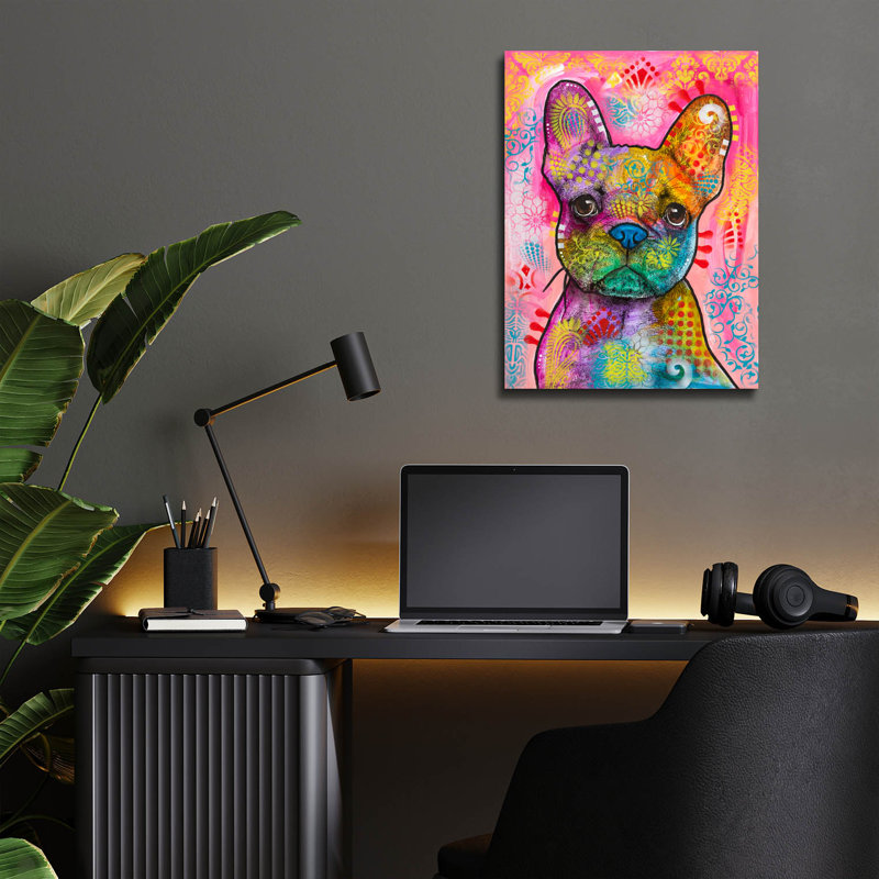 «Frenchie» par Dean Russo, H 16 po x l 12 po x P 0,13 po