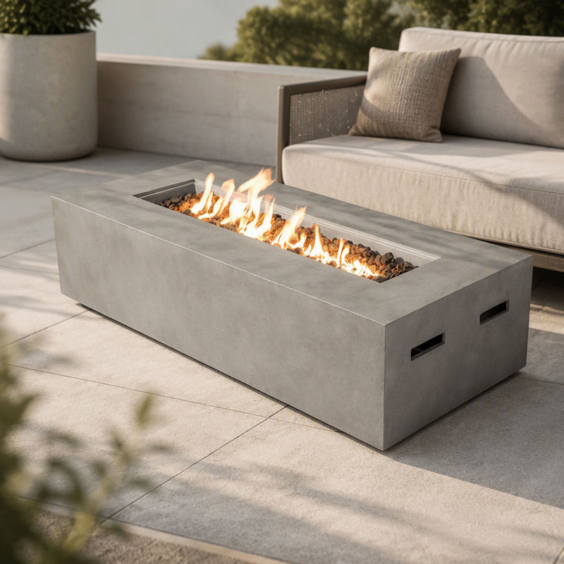 Concrete Propane/Natural Gas Fire Pit Table