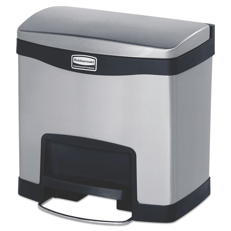 Slim Jim&reg; Steel Step On Kitchen Trash Can - 4 Gallons, Black