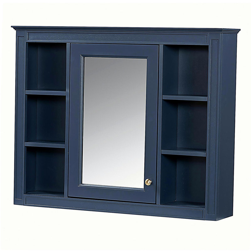 Armoire à pharmacie murale avec miroir 35 po x 27,5 po, Bleu