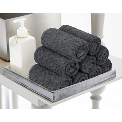 Ensemble de 24 débarbouillettes en coton, 100% coton filé à l'anneau, débarbouillettes en flanelle de qualité supérieure, serviettes très absorbantes et douces au toucher
