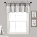 Linen Button Cotton Blend Tailored Window Valance