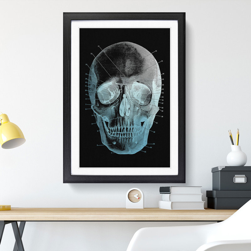 Black Twilight Skull - Picture Frame Graphic Art, Black, 36cm H x 27cm W x 2cm D