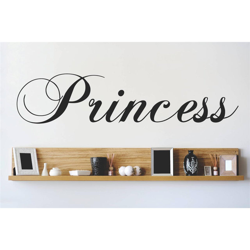 Décalcomanie murale princess, Noir, H 10 po x l 40 po x P 0,16 po