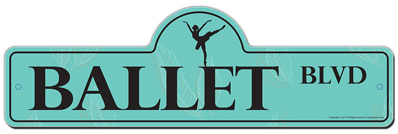 Plaque de rue de ballet en plastique robuste 6 po x 18 po