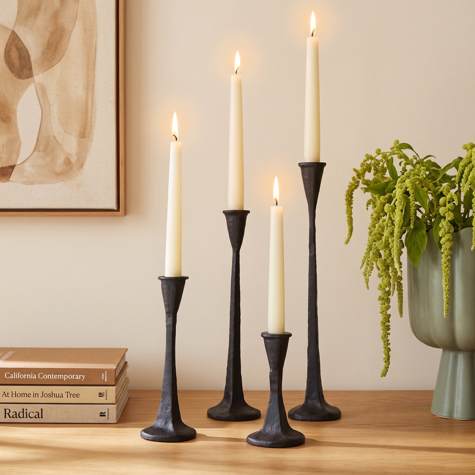 Adalai 4-Piece Iron Candlestick Set