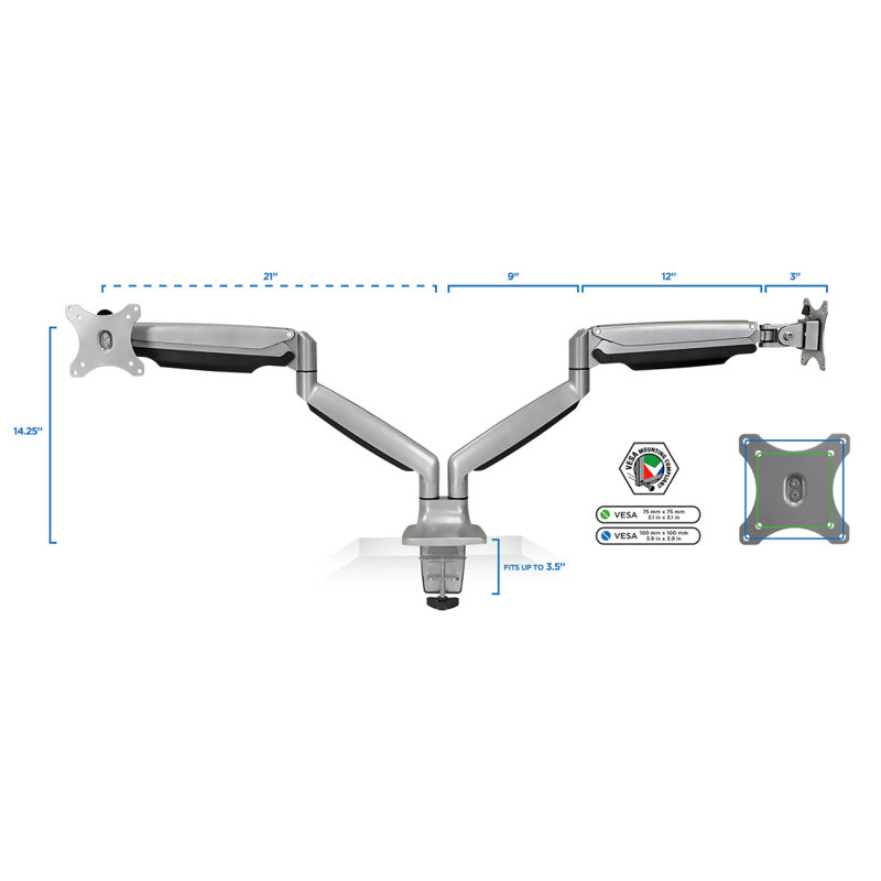  Computer Monitor 2 Screen Desk Mount