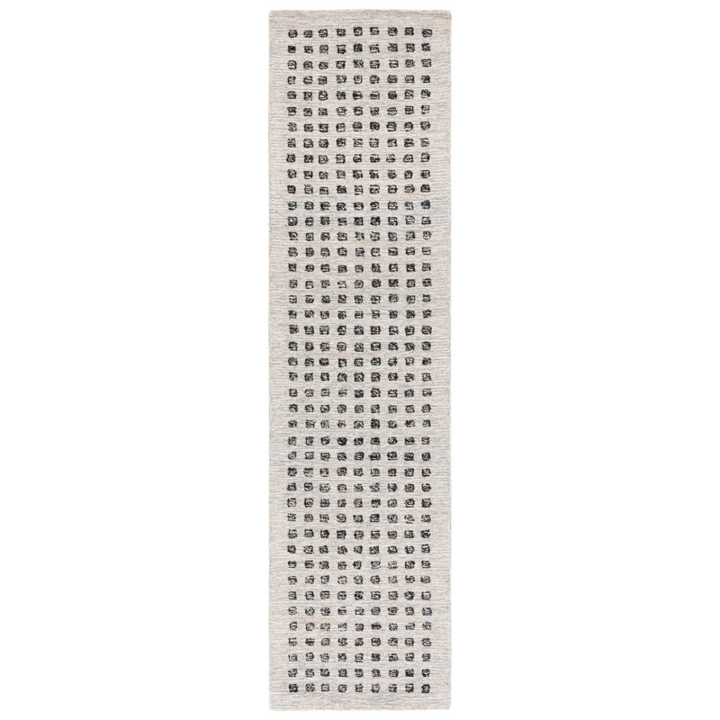 Sikira Hand Tufted Wool Pile Abstract Rug, Runner 2'3" x 9'