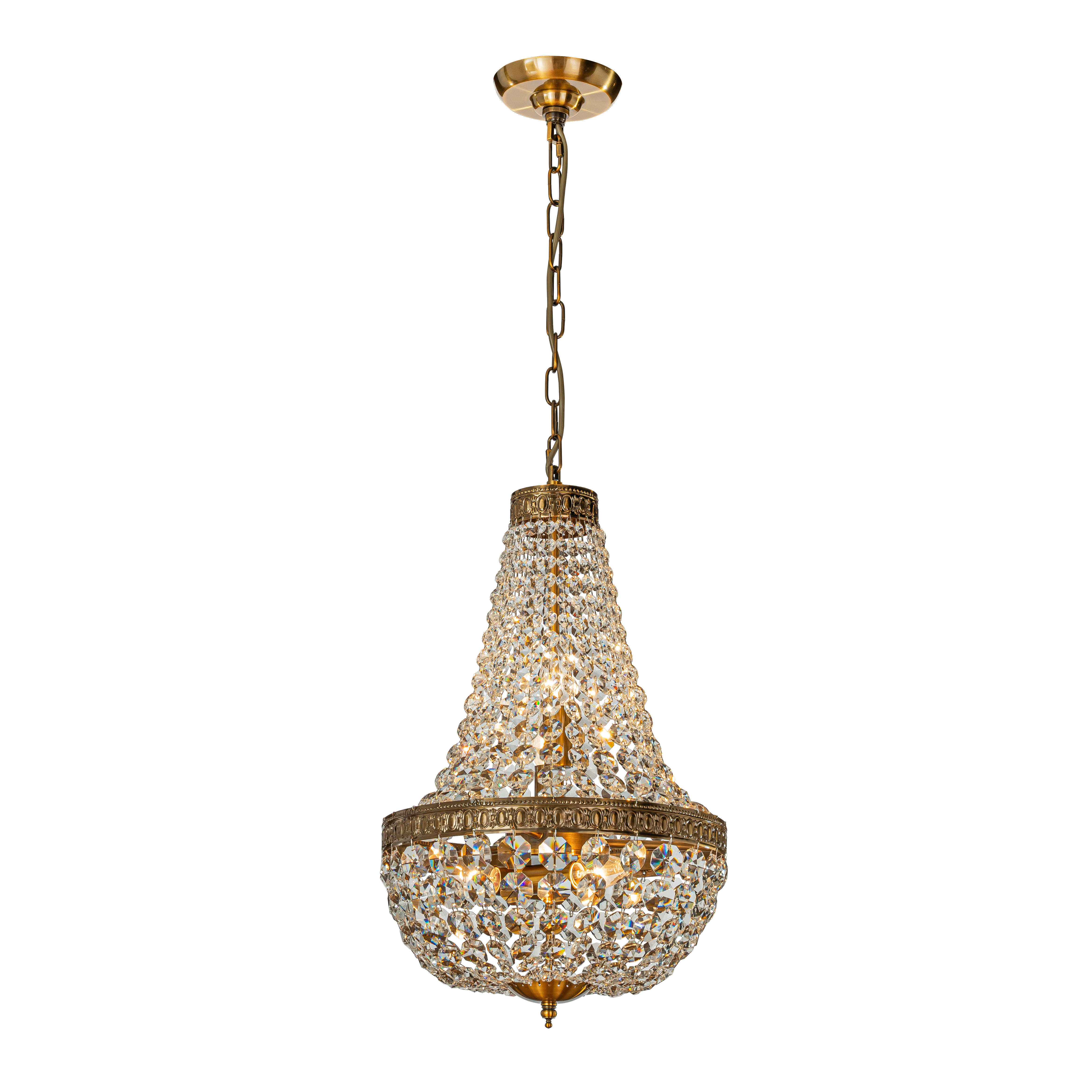 House of Hampton® Jarmell 5-Light Vintage Basket Chandelier French Country Decor With Crystal Accents | Wayfair