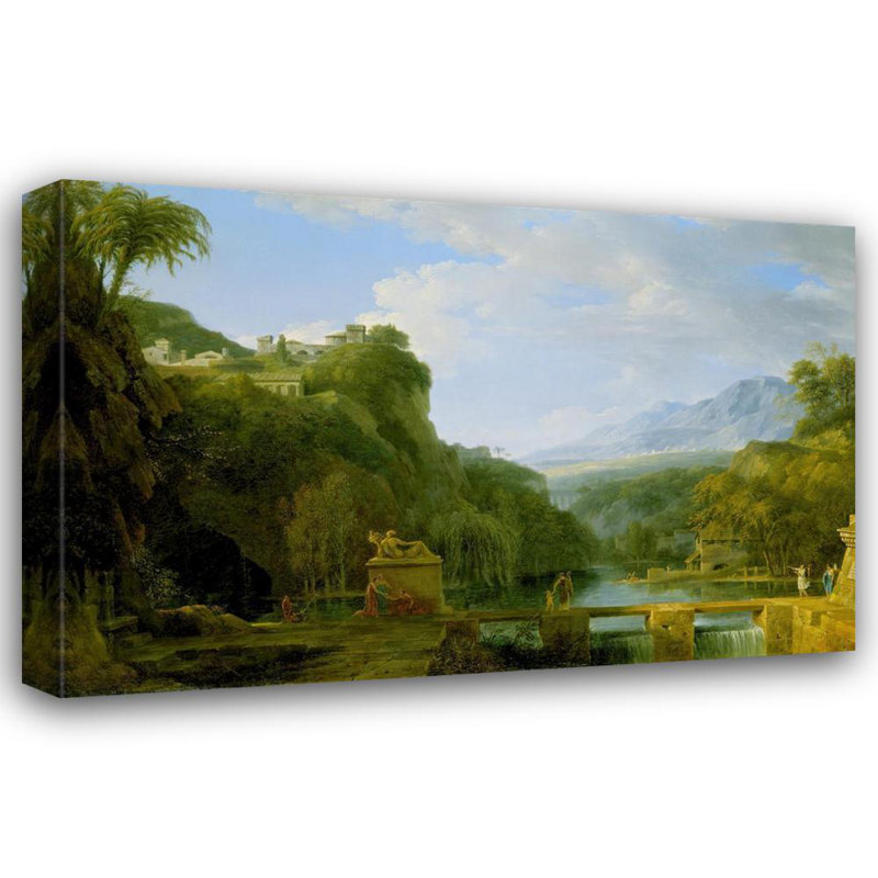 "Paysage de la Grèce antique" par Pierre-Henri De Valenciennes - Toile tendue avec châssis, H 40 po x l 28 po