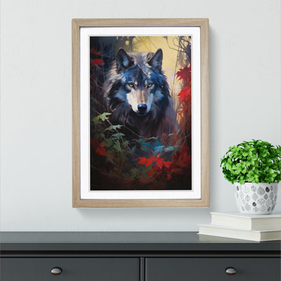Wolf Hard Edge No.3 - Single Picture Frame Print on Wood