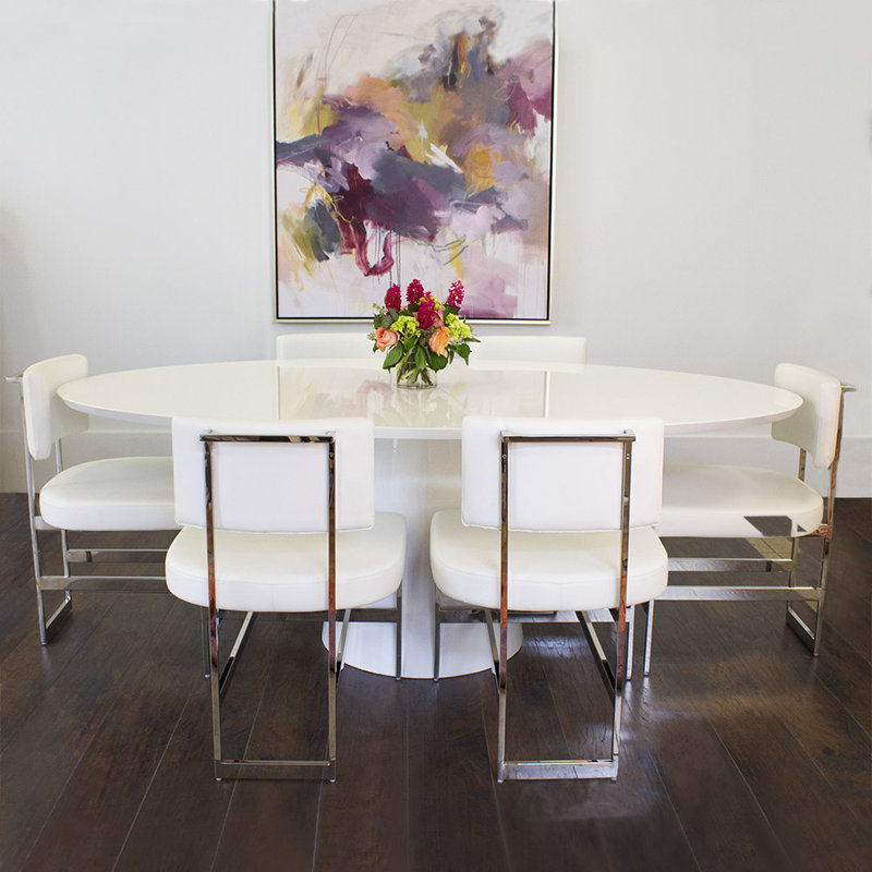 Jefferson Oval Dining Table, White Lacquer