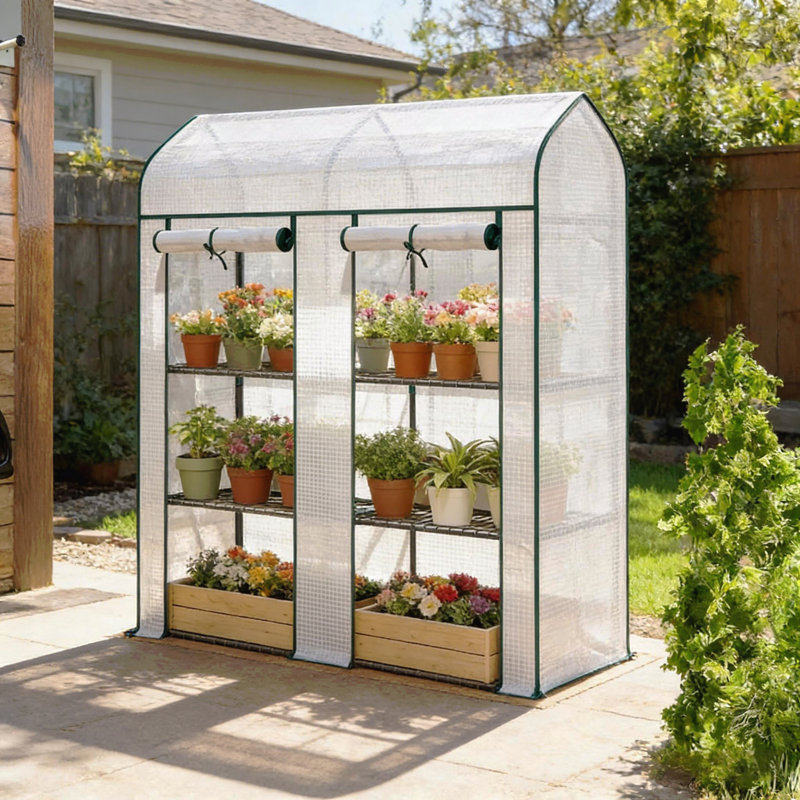 Portable Greenhouse,Spacious Mini Greenhouse, White