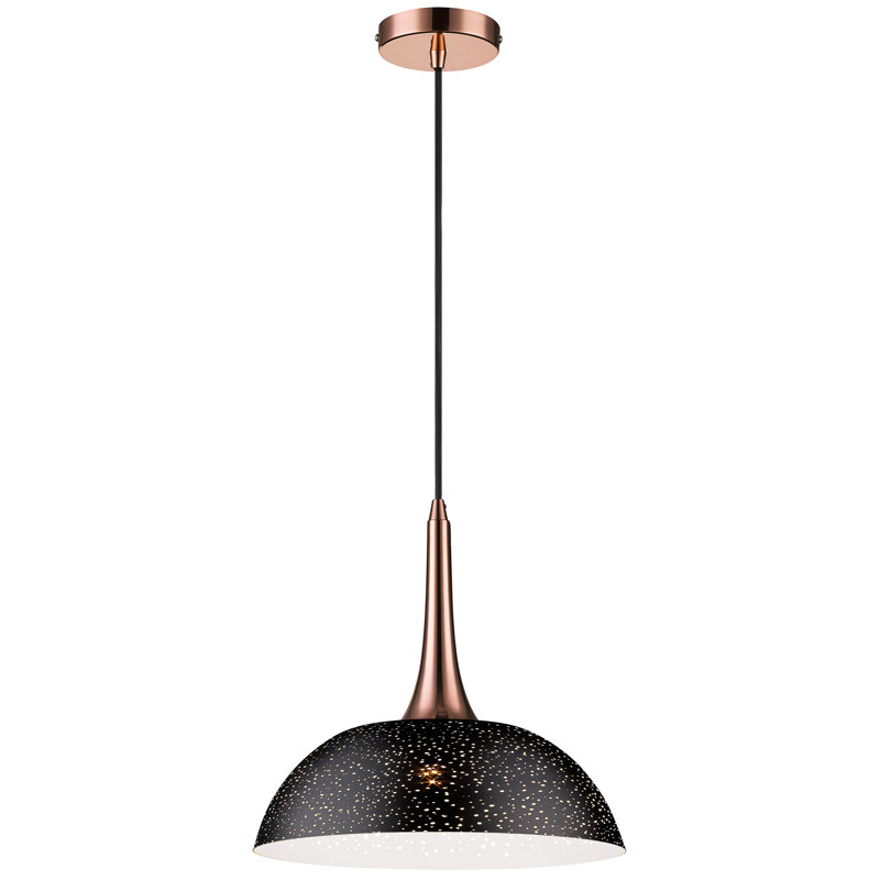 Karnus 1 - Light Matte Dome Pendant, Copper/Matt Black