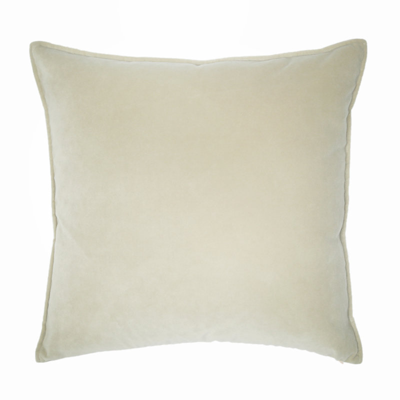 Franklin Washable Velvet Square Pillow Cover & Insert , Snow, 26"H x 26"W