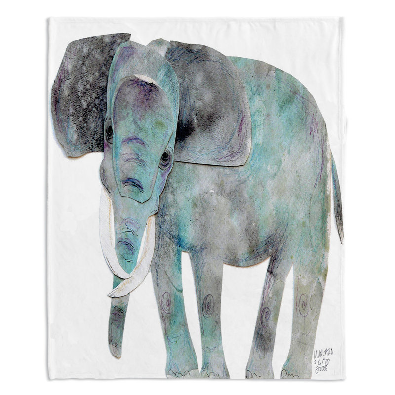 Couverture éléphant , 51 po x 60 po