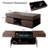 Walnut Rectangular Coffee Table With 86.2''W Extendable Sliding Top And Storage Cabinets & Hidden Compartment, Elegant Living Room Furniture