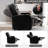 57" Rv Loveseat Recliner Sofa, Home Theater Seating With 3 Arms And 2 Pillows, zero clearance recliner  Recliners & 135° Reclining Couch (black Pu Leather Furniture)