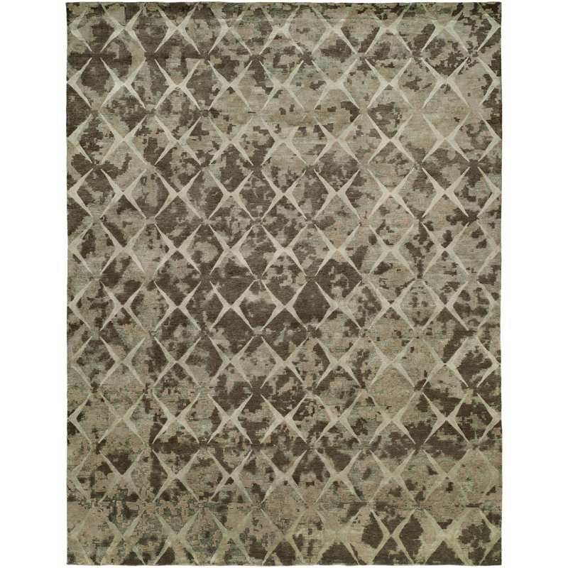 Geometric Area Rug in Brown, Rectangle 2' x 3'