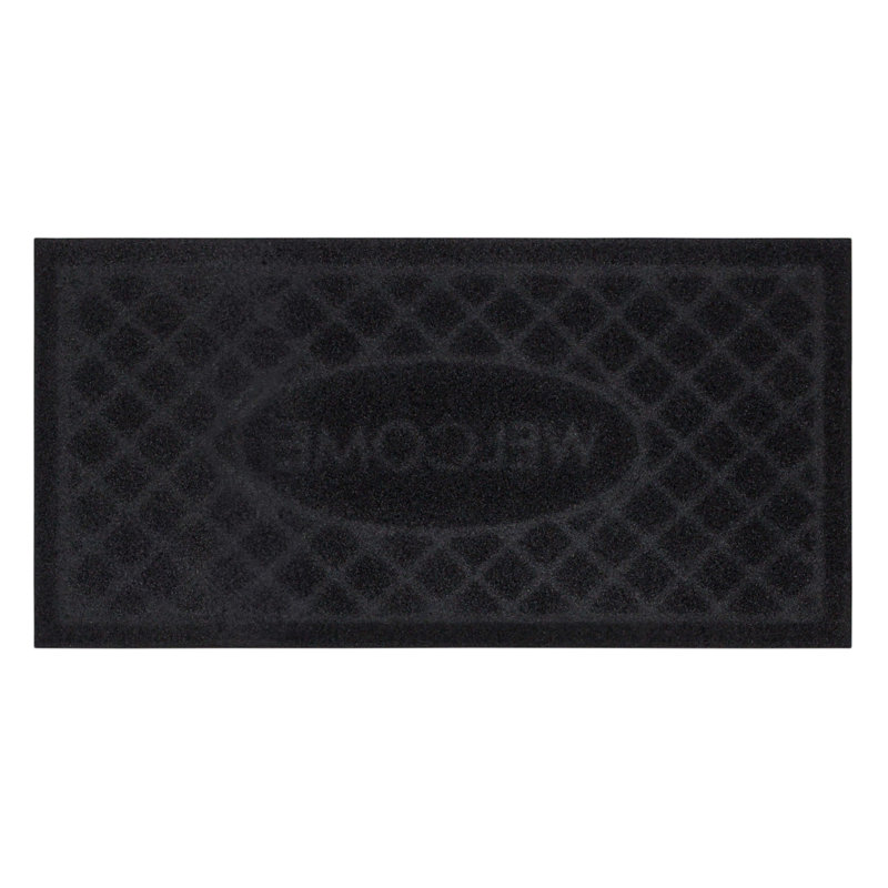 Onyx Black Outdoor Recycled Rubber Welcome Door Mat