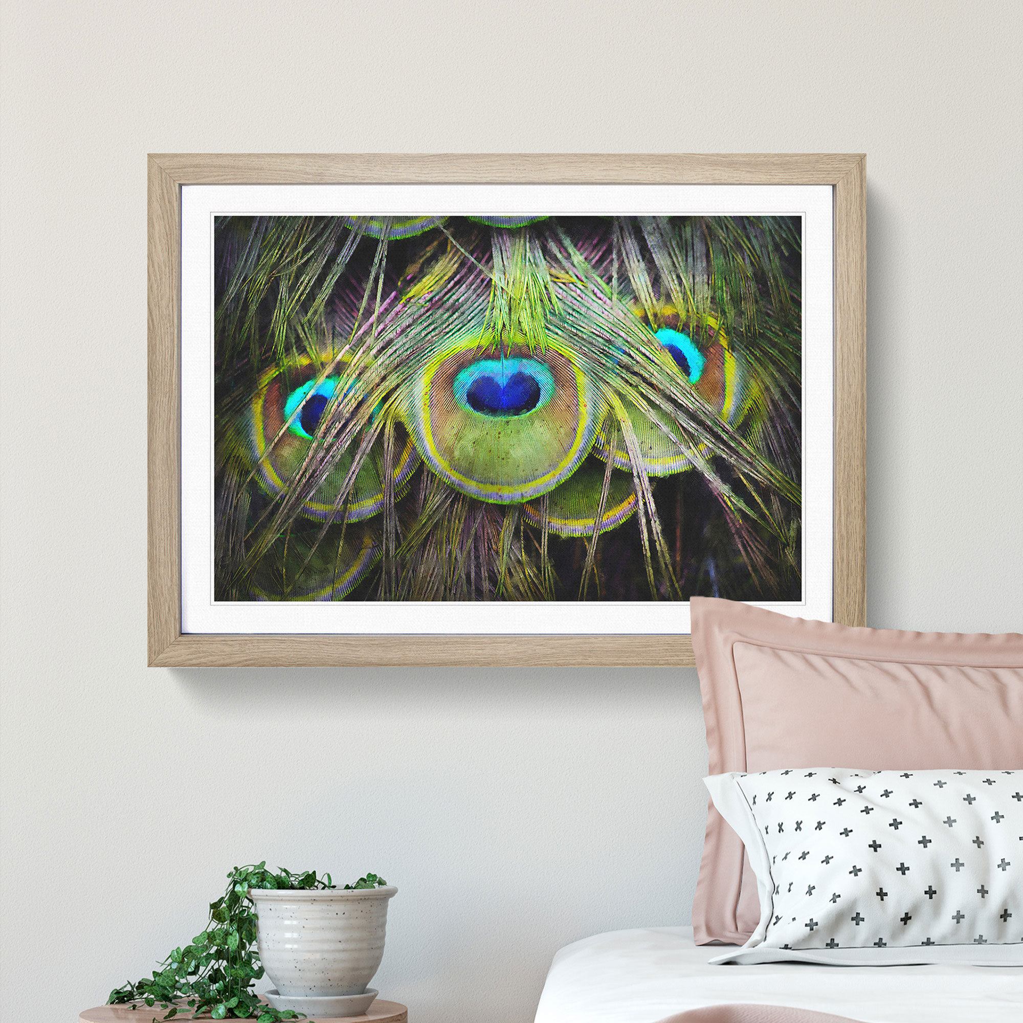 East Urban Home Peacock Feathers - Picture Frame Graphic Art Print ...