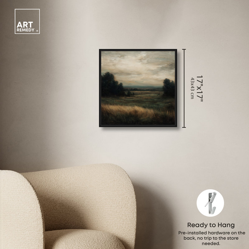 «Dark Field II», reproduction d'art sur toile encadrée par Art Remedy, cadre noir, 16 x 16, 17"H x 17"W, Black Frame