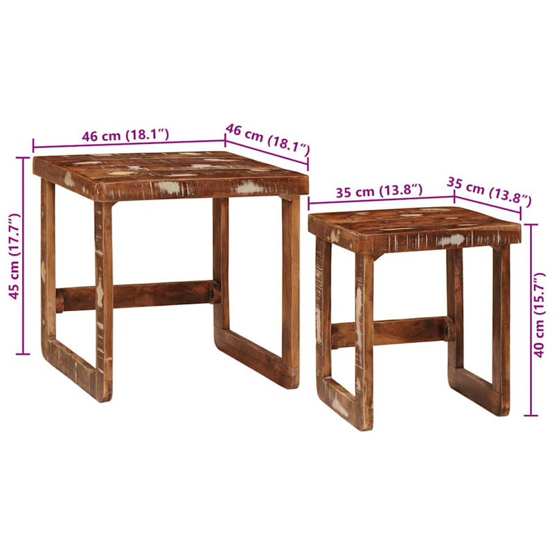 Solid Wood, Distressed Brown
