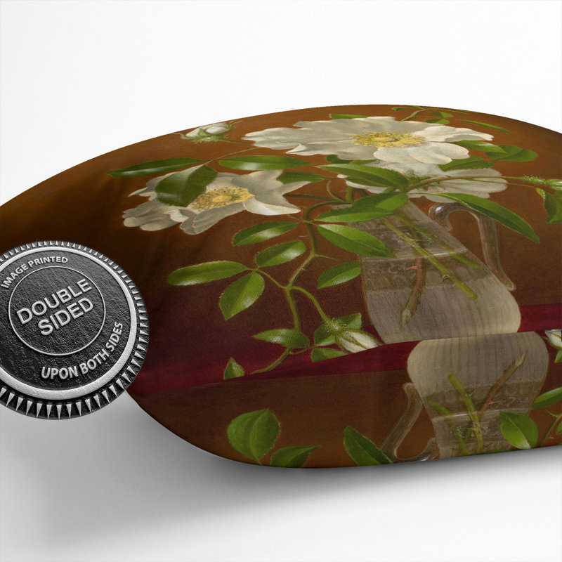 Cherokee Roses In A Vase Square Throw Cushion, 40cm H x 40cm W x 15cm D
