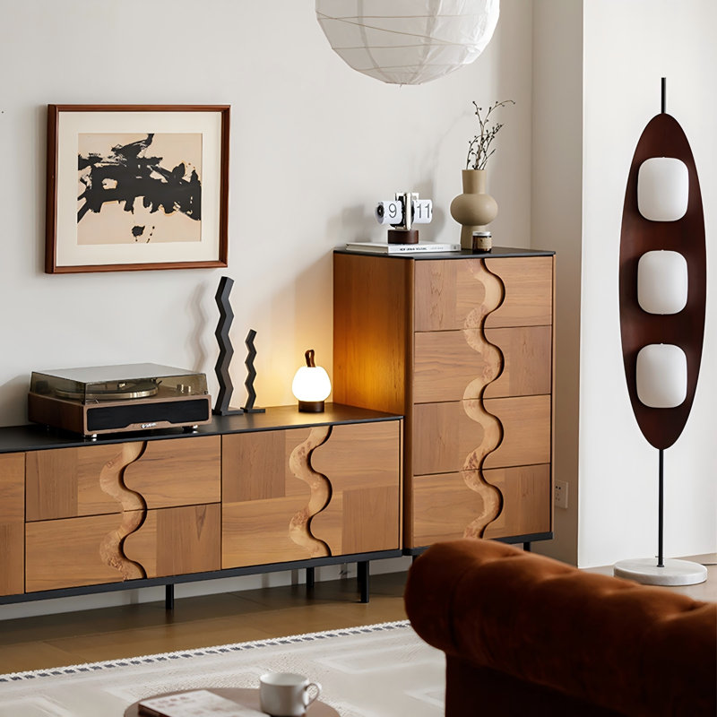 Commode 4 tiroirs 23,62 po Mid-Century