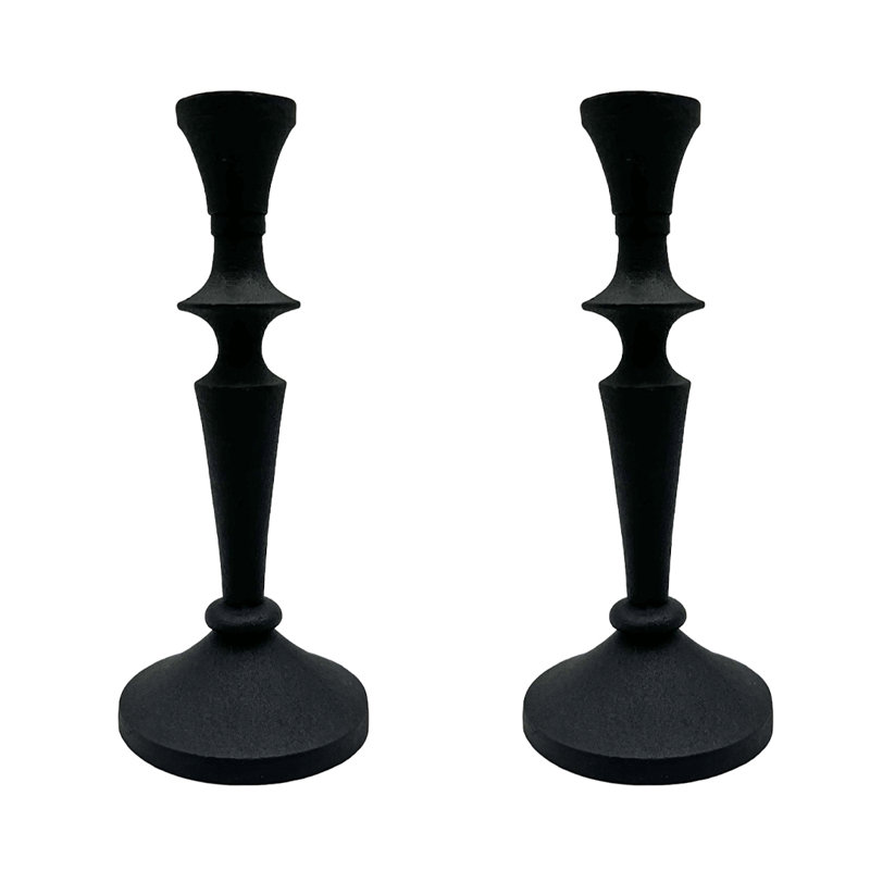 8'' H Aluminum Tabletop Taper Candlestick, Gray