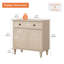 Meuble télé 31,5 po fabriqué à la main avec patchwork et armoire, pour téléviseur jusqu'à 36 po, beige-821041821