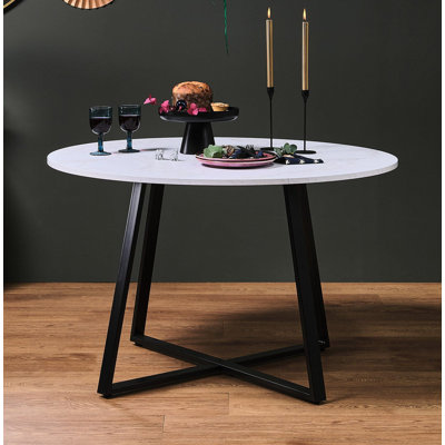 Addalee Round Metal Base Dining Table