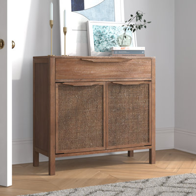 Commode d'appoint tissée 2 portes Bracha
