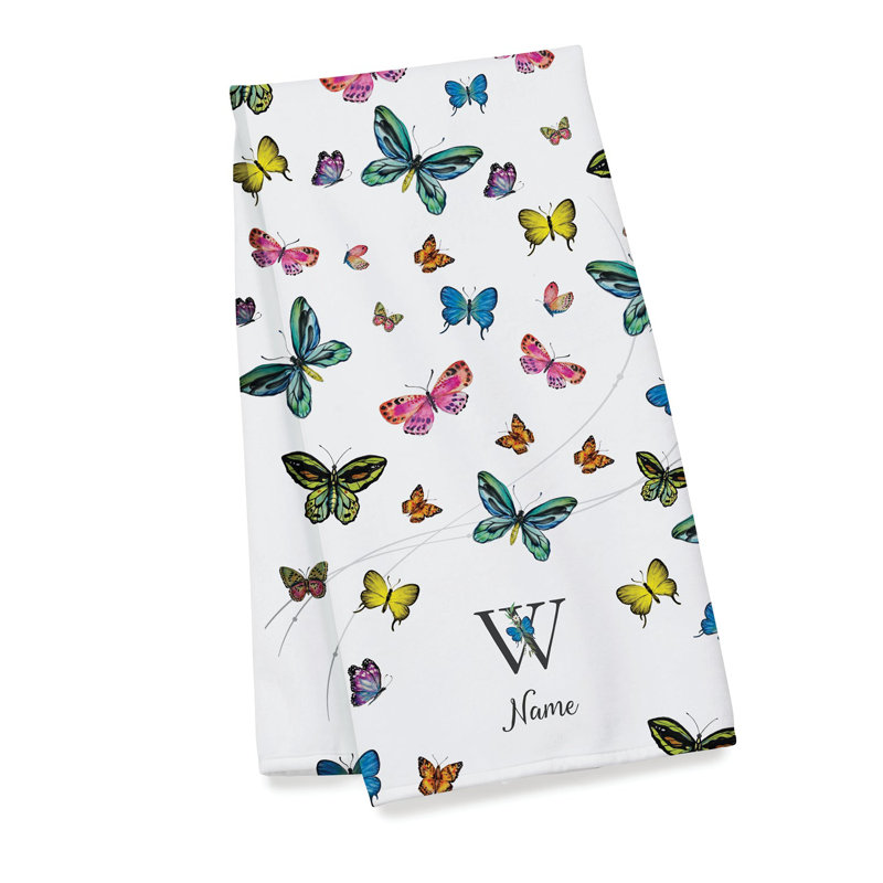 Beautiful Butterflies Bath Towel Name & Initial - N