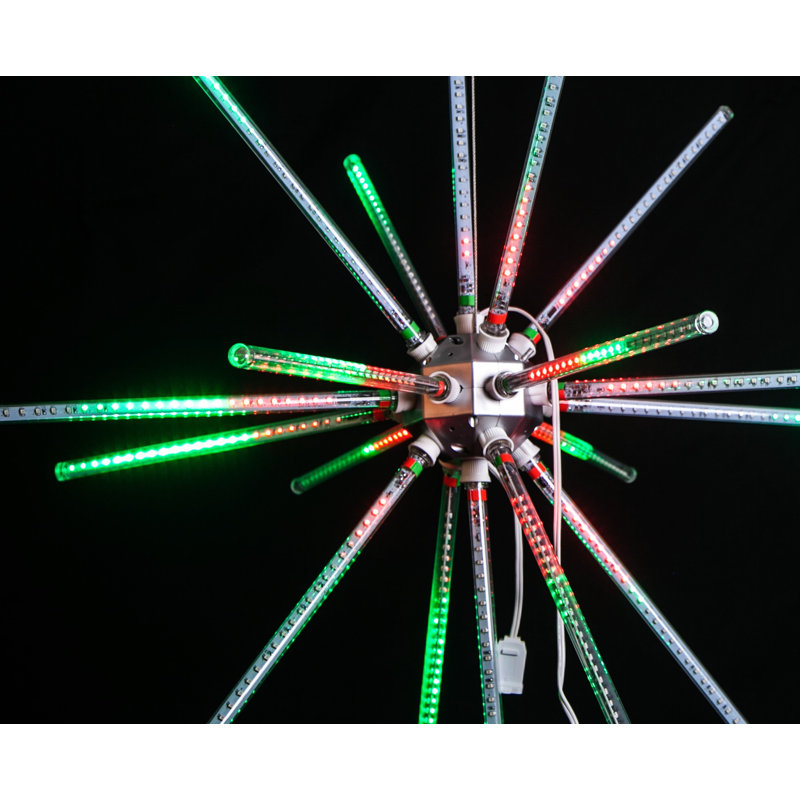 Décor de fenêtre lumineux, Rouge / Vert