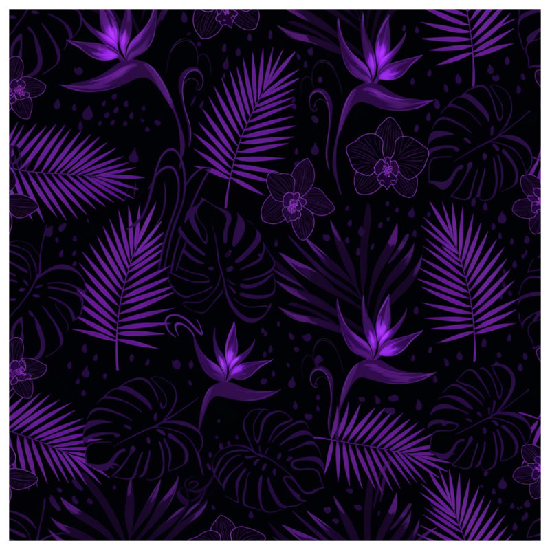 Couvertures mauves à feuilles tropicales, 50in W x 60in H