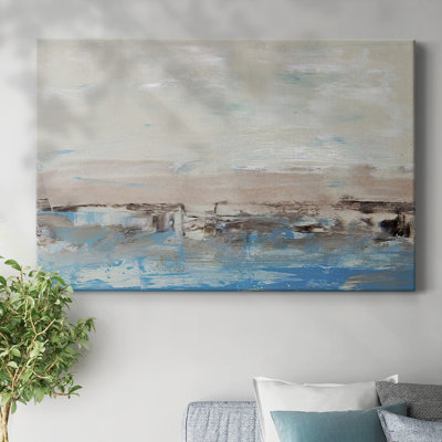 Bridges Cyan IV-Gallery Wrapped Canvas