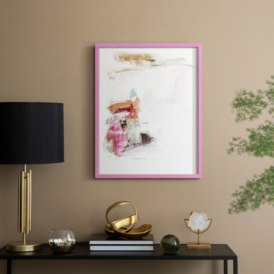 Minimal Fuchsia Markings II Framed Print - Solid Wood