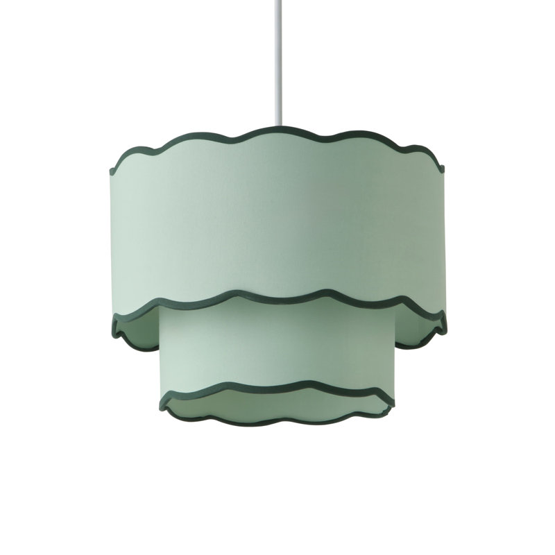 25cm H Blended Fabric Drum Lamp Shade ( Slip-On ), Green