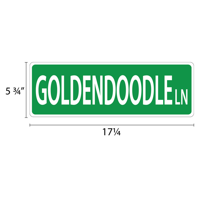 Plaque de rue suspendue Goldendoodle