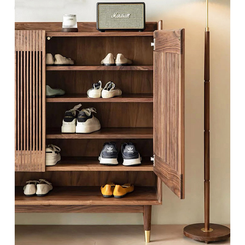 Armoire à chaussures minimaliste en bois de cerisier moderne